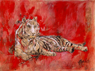 Canvas Art Print Red Tiger Nature subject by Preyer Emilie Fine Art Print quality