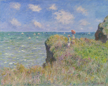 Canvas Art Print Cliff Walk at Pourville Coastal subject by Seurat Georges Fine Art Print quality