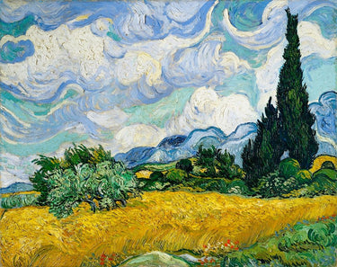 Canvas Art Print Wheat Field with Cypresses (1889) Landscape subject by Sargent John Singer Fine Art Print quality