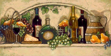 Canvas Art Print Wine, Fruit and Cheese Kitchen subject by Renoir Pierre-Auguste Fine Art Print quality
