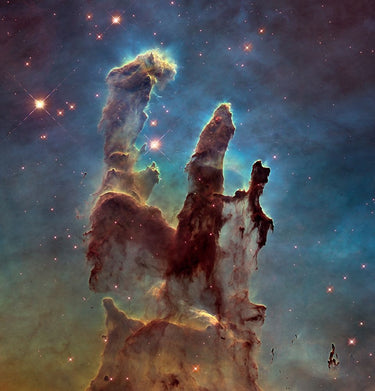 Feeling at Home art print featuring Adams Ansel's Pillars of Creation photography on canvas, showcasing stunning cosmic landscape.