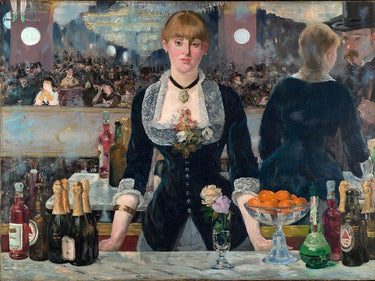 Feeling at home Van Gogh Bar in the Folies Bergère figurative canvas art print featuring vibrant colors and detailed brushwork.