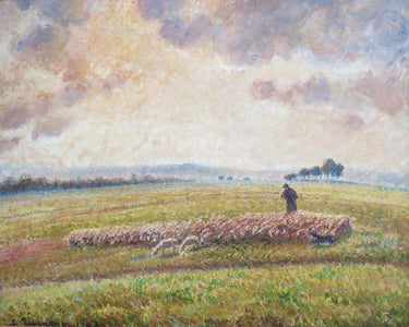 Canvas Art Print Landscape with Flock of Sheep Landscape subject by Kandinsky Wassily Fine Art Print quality