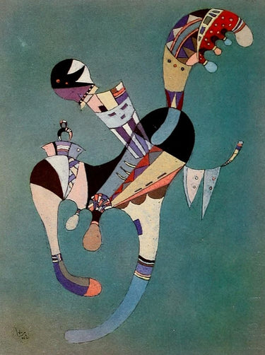 Canvas Art Print A Fluttering Figure 1942 Abstract subject by Kandinsky Wassily Fine Art Print quality