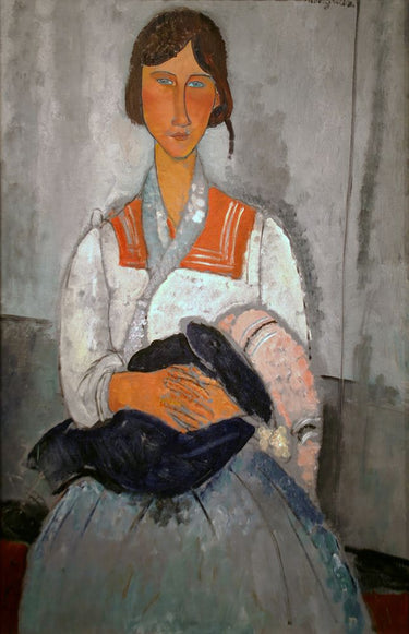Canvas Art Print Gypsy Woman with Baby 1919 Abstract subject by Modigliani Amedeo Fine Art Print quality