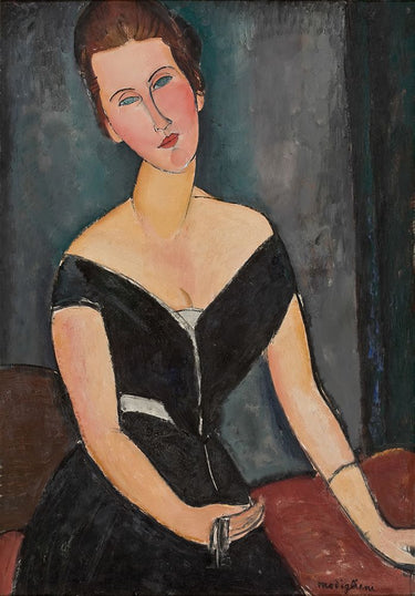 Canvas Art Print Mrs Cecile van Muyden 1917 Abstract subject by Modigliani Amedeo Fine Art Print quality