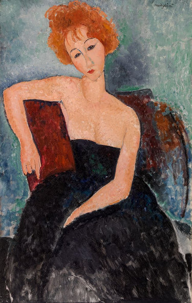 Canvas Art Print Redheaded Girl in Evening Dress 1918 Abstract subject by Schiele Egon Fine Art Print quality