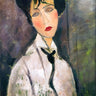 Canvas Art Print Woman with Black Cravat 1917 Abstract subject by Schiele Egon Fine Art Print quality