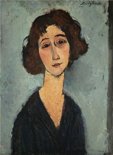 Canvas Art Print Young Woman, Totote de la Gaite 1917 Abstract subject by Modigliani Amedeo Fine Art Print quality