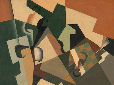 Canvas Art Print Glass and Checkerboard 1917 Abstract subject by Gris Juan Fine Art Print quality