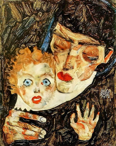 Canvas Art Print Mother and Child 1912 Abstract subject by Schiele Egon Fine Art Print quality