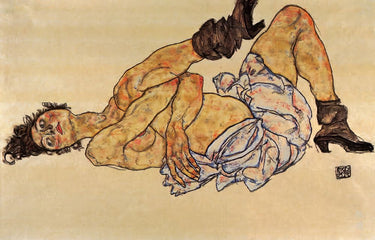 Canvas Art Print Reclining Female 1917 Abstract subject by Schiele Egon Fine Art Print quality