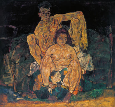 Canvas Art Print The Family Squatting Couple 1918 Abstract subject by Schiele Egon Fine Art Print quality