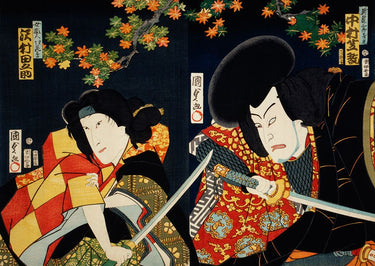 Canvas Art Print Collection Japanese warriors Vintage subject by Kunichika Toyohara Fine Art Print quality