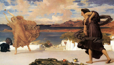 Greek girls playing ball 1871 Museum canvas art print by Leighton Frederic, Feeling at Home