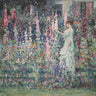 Canvas Art Print Hollyhocks 1911 Fantasy subject by Frieseke Frederick Carl Fine Art Print quality