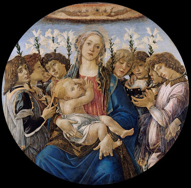 Canvas Art Print Mary with the Child and Singing Angels 1477 Museum subject by Caravaggio Fine Art Print quality