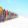 Canvas Art Print Coastal wooden beach huts Contemporary subject by Kandinsky Wassily Fine Art Print quality
