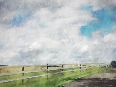 Canvas Art Print Pasture Fence Landscape subject by Vintage Hollywood Fine Art Print quality