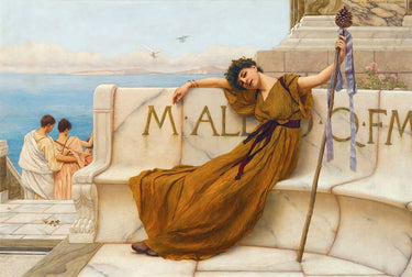 Canvas Art Print A Priestess Of Bacchus 1890 Museum subject by Godward John William Fine Art Print quality