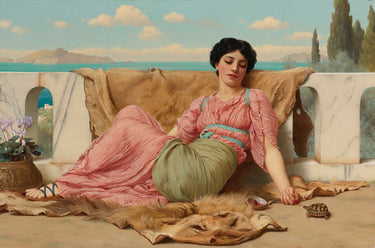 The Quiet Pet 1906 Museum Canvas art print by Godward John William, Feeling at home