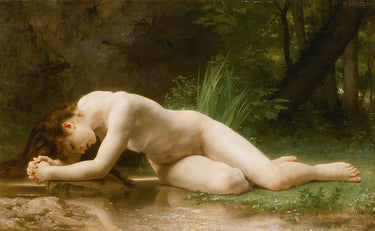 Biblis Reflections woman canvas art print by Bouguereau William, Feeling at home