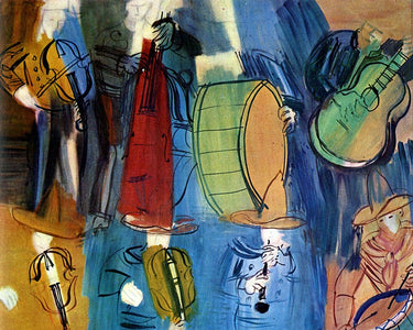 Canvas Art Print Mexican Musicians Abstract subject by Dufy Raoul Fine Art Print quality