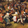 The Wedding Dance 1568 museum canvas art print by Pieter Bruegel the Elder, Feeling at home