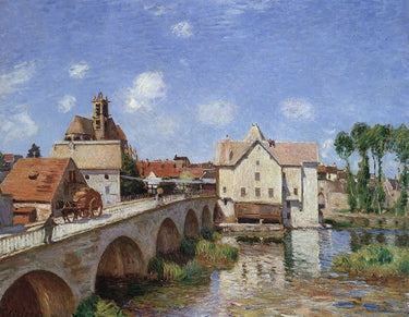 Bridge at Moret 1893 decorative canvas art print by Sisley Alfred, Feeling at Home brand