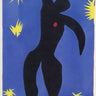 Icarus from Jazz 1947 abstract canvas art print by Henri Matisse, featuring a colorful falling figure silhouette