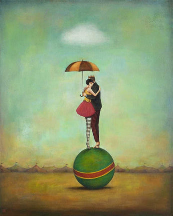 Feeling at Home Circus Romance Fantasy canvas art print by Huynh Duy, depicting a dreamy, colorful circus scene on high-quality canvas.