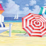 Beach coastal canvas art print featuring an umbrella by Brent Paul, perfect for coastal decor, by Feeling at Home