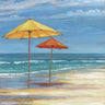 Feeling at Home Coastal Canvas Art Print, Umbrella Beachscape II by Brent Paul, depicting a serene beach scene with umbrellas and ocean.