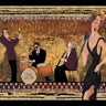 Feeling at Home Jam Session II vintage canvas art print, colorful musical scene with jazz musicians and vibrant details.