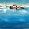 Winter Harbor landscape canvas art print by Gorham Gregory, featuring a serene harbor scene with boats and winter scenery.
