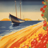 Coastal canvas art print of Amalfi Coast by Magnusson Andreas, featuring vibrant seaside scenery and scenic coastal views.