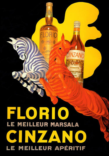 Vintage canvas art print titled "Cappiello Florio Cinzano" by Feeling at Home, featuring a classic vintage design.