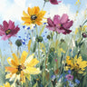 Springing Up 1 decorative canvas art print by Saunders Alonza, featuring vibrant, abstract floral design in bright colors.