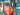 Abstract facial fusion canvas art print by Brown Denise, featuring vibrant, modern face artwork on a textured canvas.