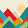 Abstract canvas art print of mountain range by Allen Kimberly, featuring a scenic landscape in earthy tones.