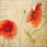 Feeling at Home Poppy Script II floral canvas art print featuring vibrant poppy flower design by Greene Taylor.