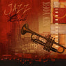 Jazz club music canvas art print by Feeling at Home featuring a vibrant, artistic depiction of a lively jazz scene.