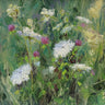 Feeling at Home Secret Meadow floral canvas art print by Swatland Katie showcasing vibrant meadow flowers on textured canvas.