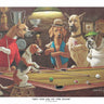 Feeling at home animal canvas art print by Sarnoff Arthur, featuring a playful one-legged animal illustration on textured canvas.