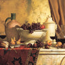Italian Feast art print by Feeling at Home showing vibrant food scene on canvas, featuring Italian dishes and lively colors.