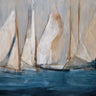 Coastal canvas art print titled "On the Winds" by Torres Maria Antonia, featuring a serene seaside scene in vibrant colors.