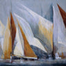 Ocean Regatta coastal canvas art print by Torres Maria Antonia showcasing a serene maritime scene, suitable for home decor.