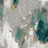 Feeling at Home Fluttered Abstract Canvas art print by PI Studio featuring vibrant green and blue brushstrokes on textured canvas.