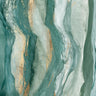 Feeling at home Waves abstract canvas art print featuring green and blue swirling patterns, modern wall decor.