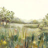 Feeling at Home Lush Meadow in Morning Light decorative canvas art print by Dawson Hannah, featuring vibrant green meadow scene.